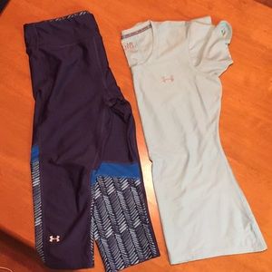 Under armour shirt and capris